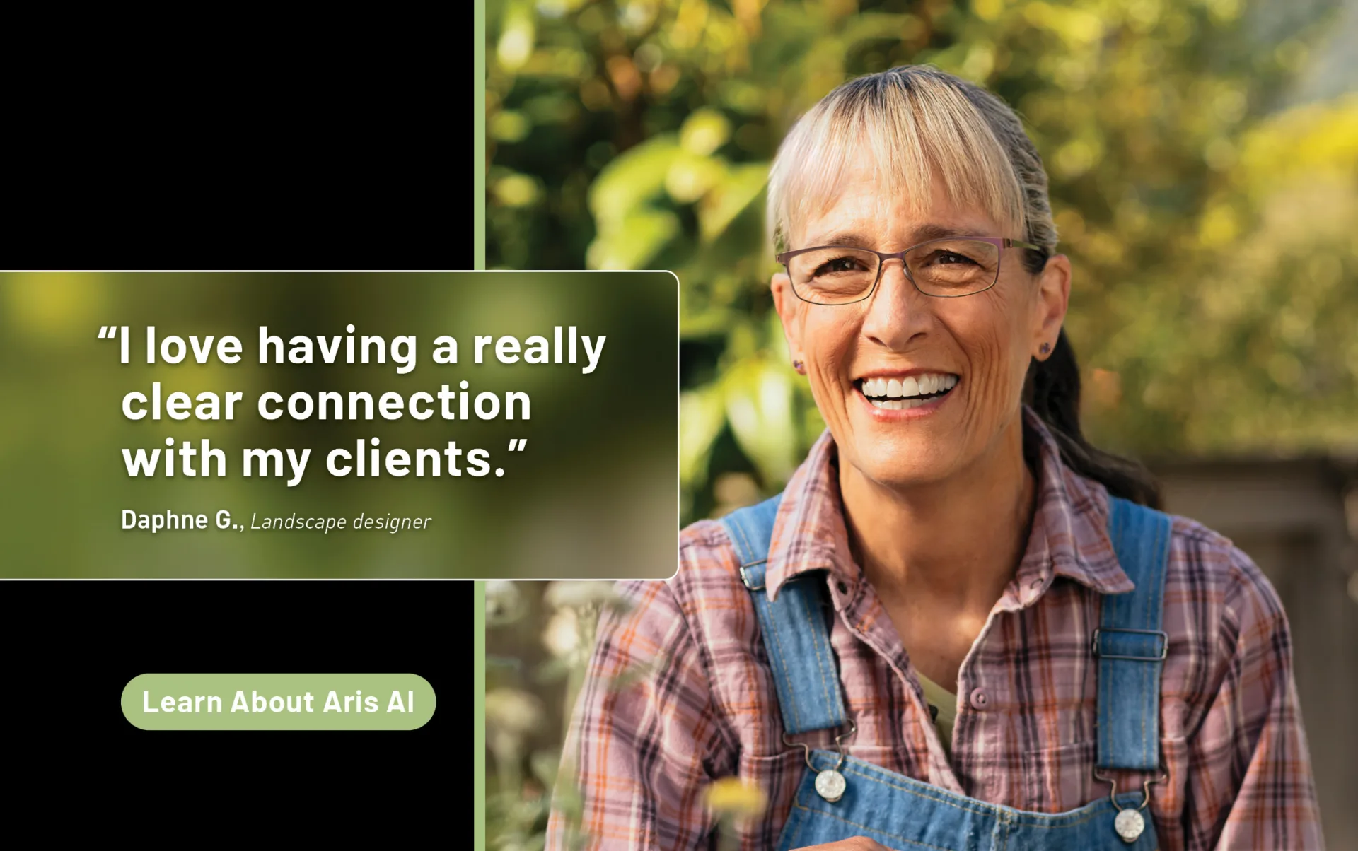 "I love having a really clear connection with my clients" - Daphne G. Learn About Aris AI